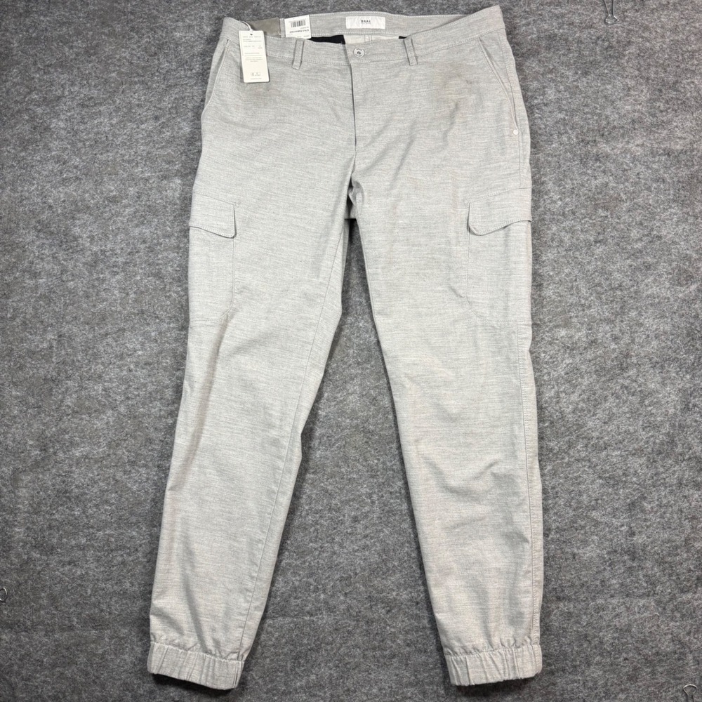 Brax Fabio CGO Pants Mens 36/34 (Fits 36x31.5) Grey Stretch Cargo Jogger